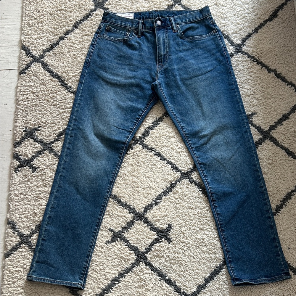 GAP Men's Dark Blue Athletic Taper Jeans